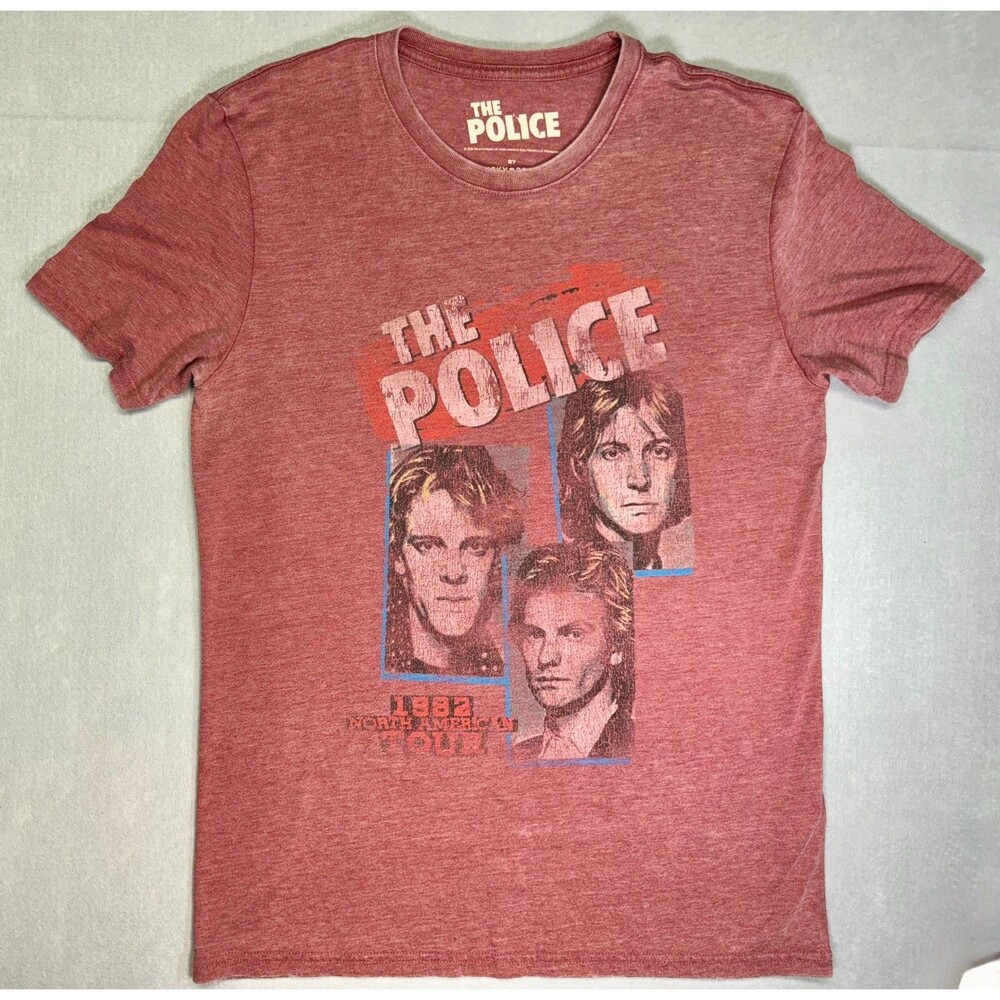 LUCKY BRAND The Police 1982 N. American Tour Reprint Shirt Men's Red Size Medium